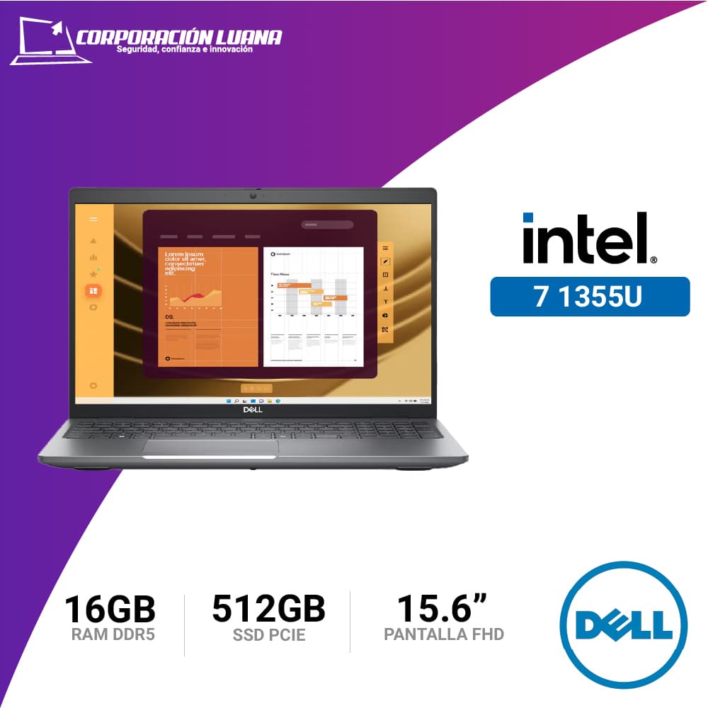 LAPTOP DELL LATITUDE CORE I7 13155U ( 5000 5550 ) RAM 16GB DDR5 | SSD 512GB | 15.6" FHD | WINDOWS 11 PRO