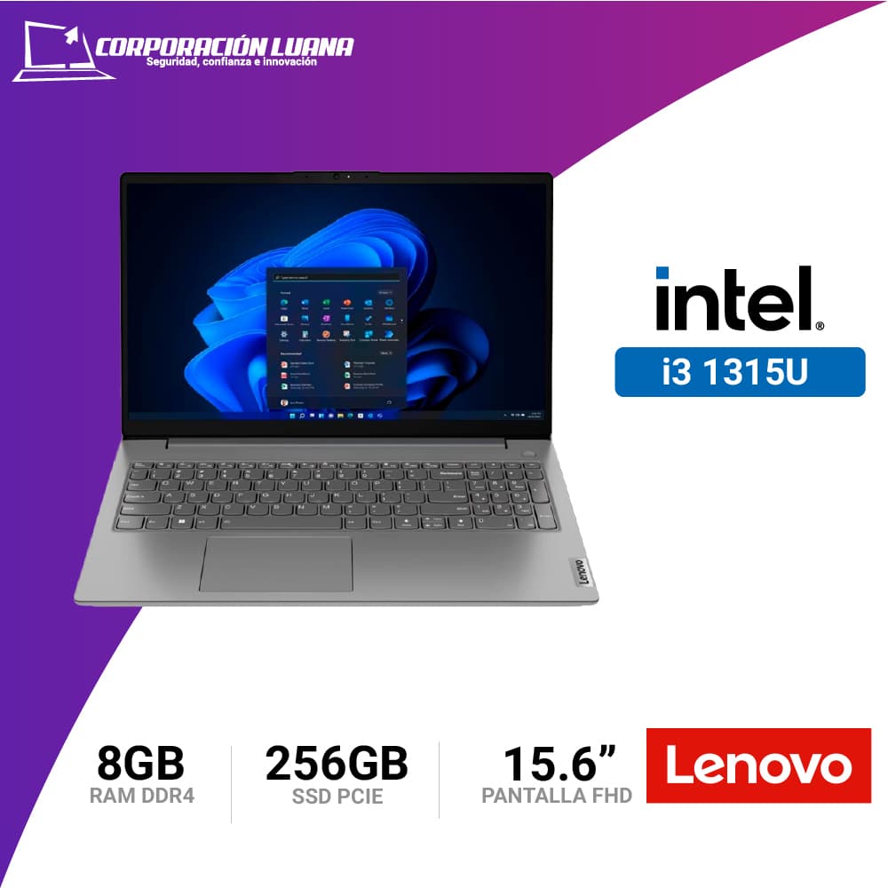 LAPTOP LENOVO V15 G4 IRU INTEL CORE I3 1315U ( V15-G4-IRU ) RAM 8GB | SSD 256GB | INTEGRADO | 15.6" FHD | FREE OS | GRIS