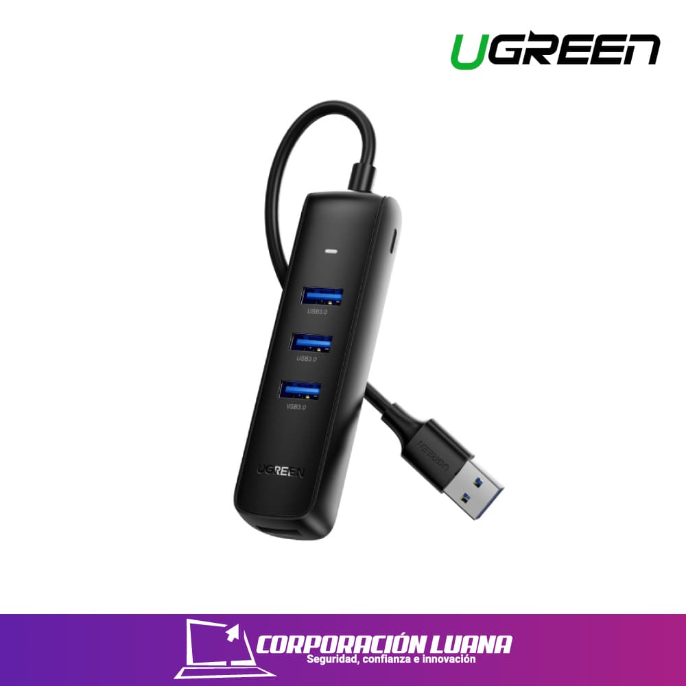Foto del producto UGREEN HUB USB 3.0 X 4 PORTS USB 3.0 5GPS ( 80657 )  SUPPORT 12TB