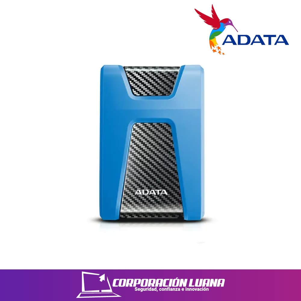Foto del producto DISCO DURO EXTERNO ADATA HD650 1TB ( AHD650-1TU31-CBL ) AZUL C/ NEGRO | USB 3.0 | ANTI GOLPE