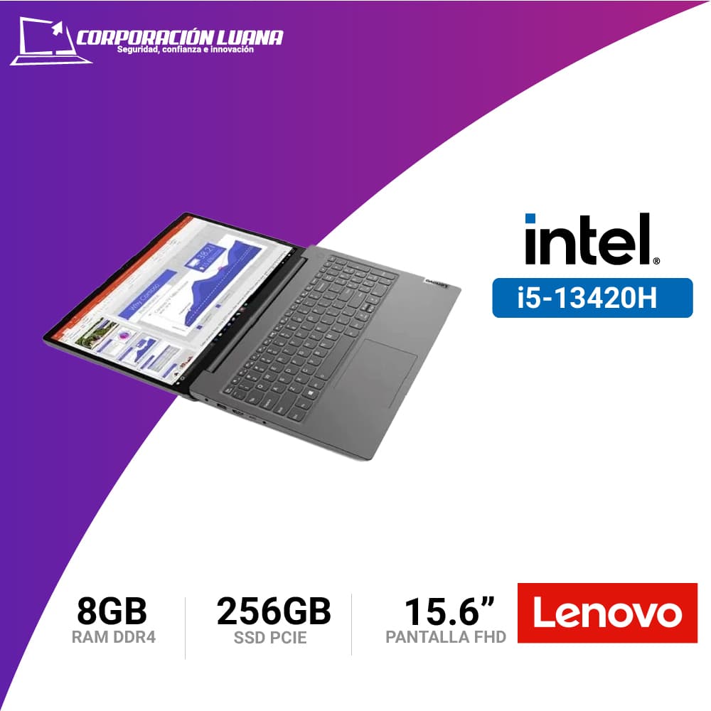 Imagen de LAPTOP LENOVO V15 G4 INTEL CORE I5 13420H ( V15-G4 IRU ) RAM 8GB DDR4 | SSD 256GB | 15.6" FHD | INTEGRADO | FREE OS