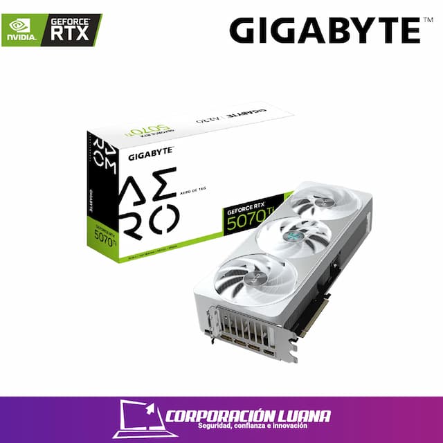 TARJETA DE VIDEO GIGABYTE RTX 5070 TI AERO ( GV-N507TAERO OC-16GD ) GDDR7 | 16GB | DLSS4 | 256BIT