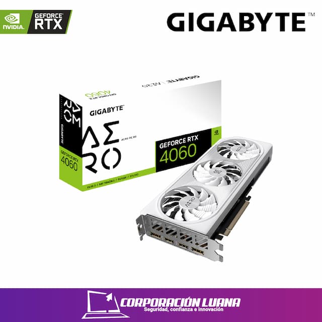 TARJETA DE VIDEO GIGABYTE AERO RTX 4060 TI ( GV-N405TAERO OC 8GD ) 8GB - GDDR6 | DLSS | X3 FANES