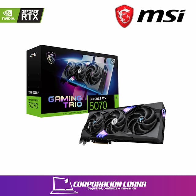 TARJETA DE VIDEO MSI RTX 5070 GAMING TRIO OC ( 912-V532-019 ) 12GB - GDDR7 | DLSS4 | X3 FAN