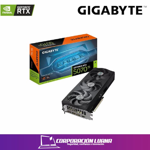 TARJETA DE VIDEO GIGABYTE RTIX 5070 TI EAGLE ( GV-N507TEAGLE OC 16GD ) 16GB | GDDR7 | X3 FAN