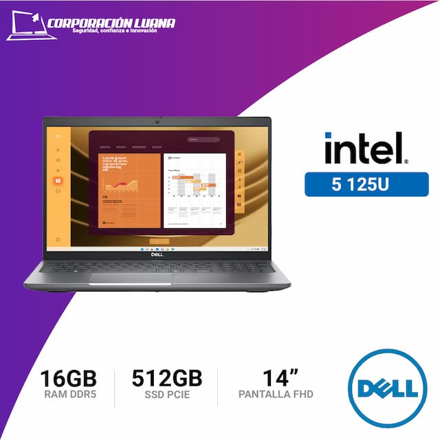 LAPTOP DELL LATITUDE 5450 INTEL CORE ULTRA 5 125U ( NT076DEL71 ) RAM 16GB DDR5 | SSD 512GB | 14" FHD | WINDOWS 11 PRO