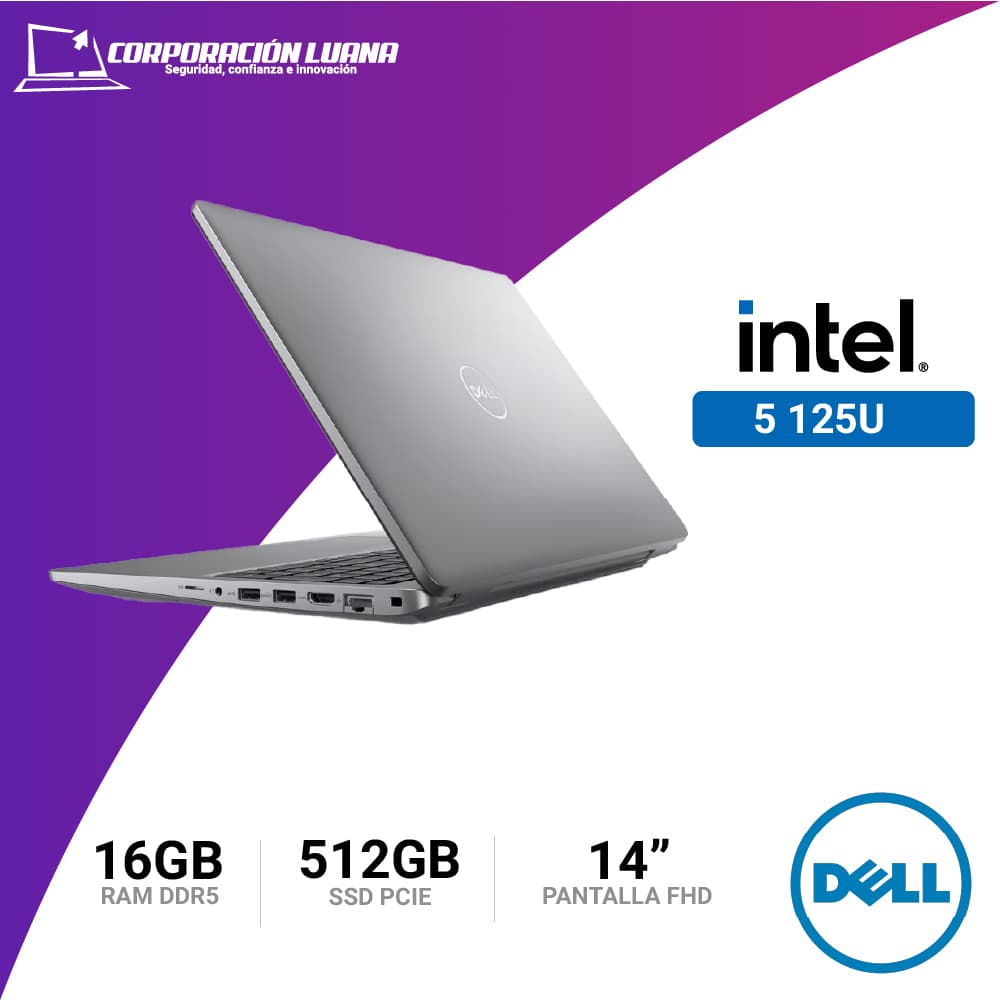 Imagen de LAPTOP DELL LATITUDE 5450 INTEL CORE ULTRA 5 125U ( NT076DEL71 ) RAM 16GB DDR5 | SSD 512GB | 14" FHD | WINDOWS 11 PRO