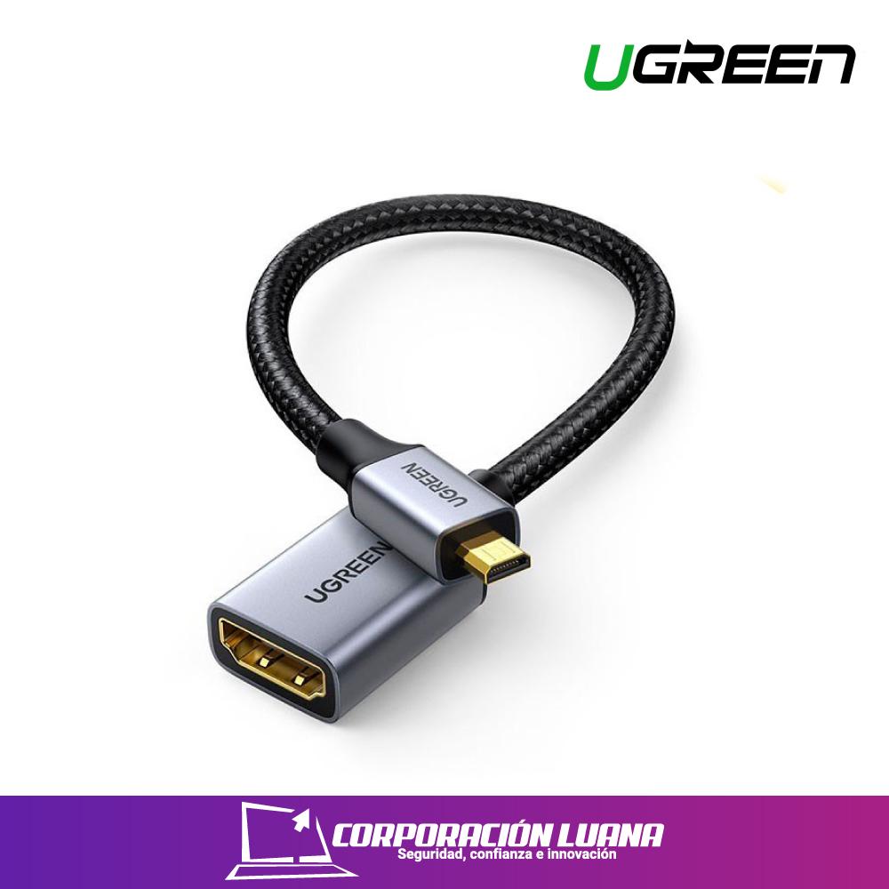 UGREEN MICRO HDMI MALE TO HDMI FAMALE ADAPTER CABLE 0.5 ( 10553