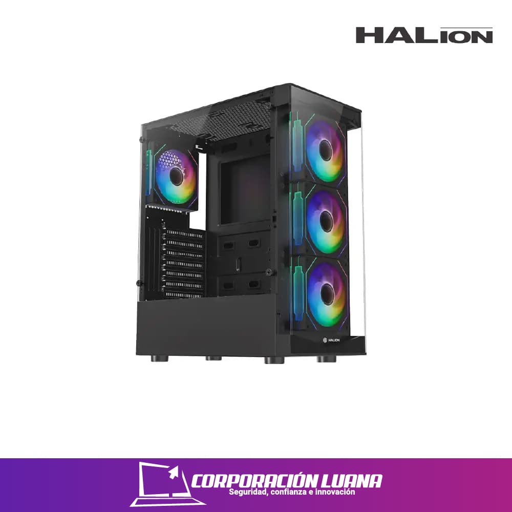 Imagen de CASE GAMER HALION TAURO ( CR33-BK ) C/FUENTE 500W | X4 FAN ARGB