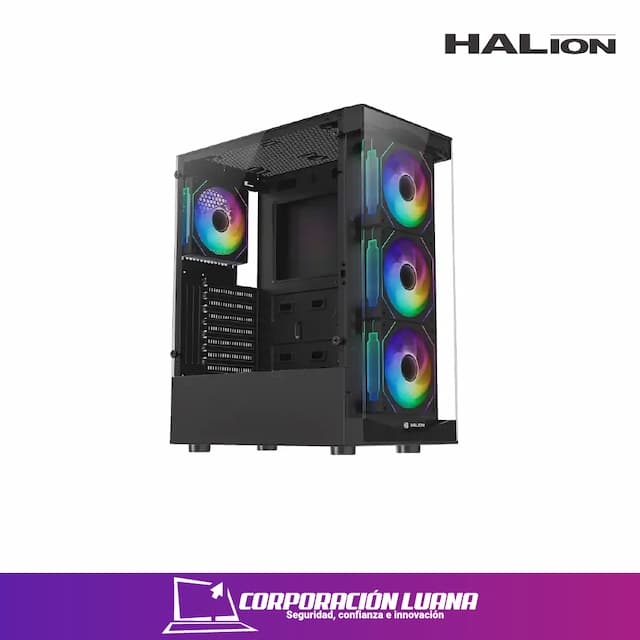 CASE GAMER HALION TAURO ( CR33-BK ) C/FUENTE 500W | X4 FAN ARGB