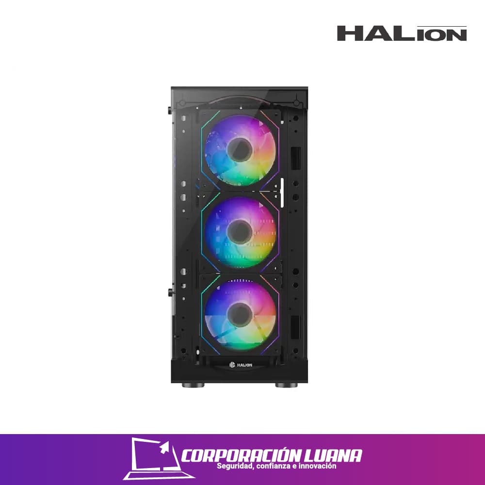 Imagen de CASE GAMER HALION TAURO ( CR33-BK ) C/FUENTE 500W | X4 FAN ARGB