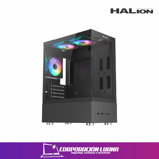 CASE GAMER HALION BUFFALO ( CR41-BK ) C/FUENTE 500W | X3 FAN ARGB
