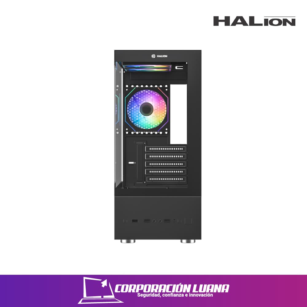 Imagen de CASE GAMER HALION BUFFALO ( CR41-BK ) C/FUENTE 500W | X3 FAN ARGB