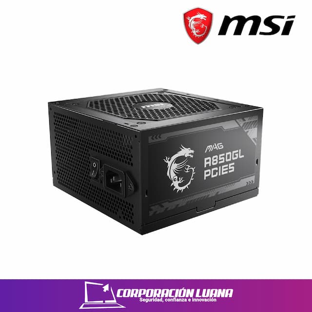 FUENTE DE PODER MSI MAG A850GL 850W ( MAG A850GL PCIE5 ) 80 PLUS GOLD | MODULAR