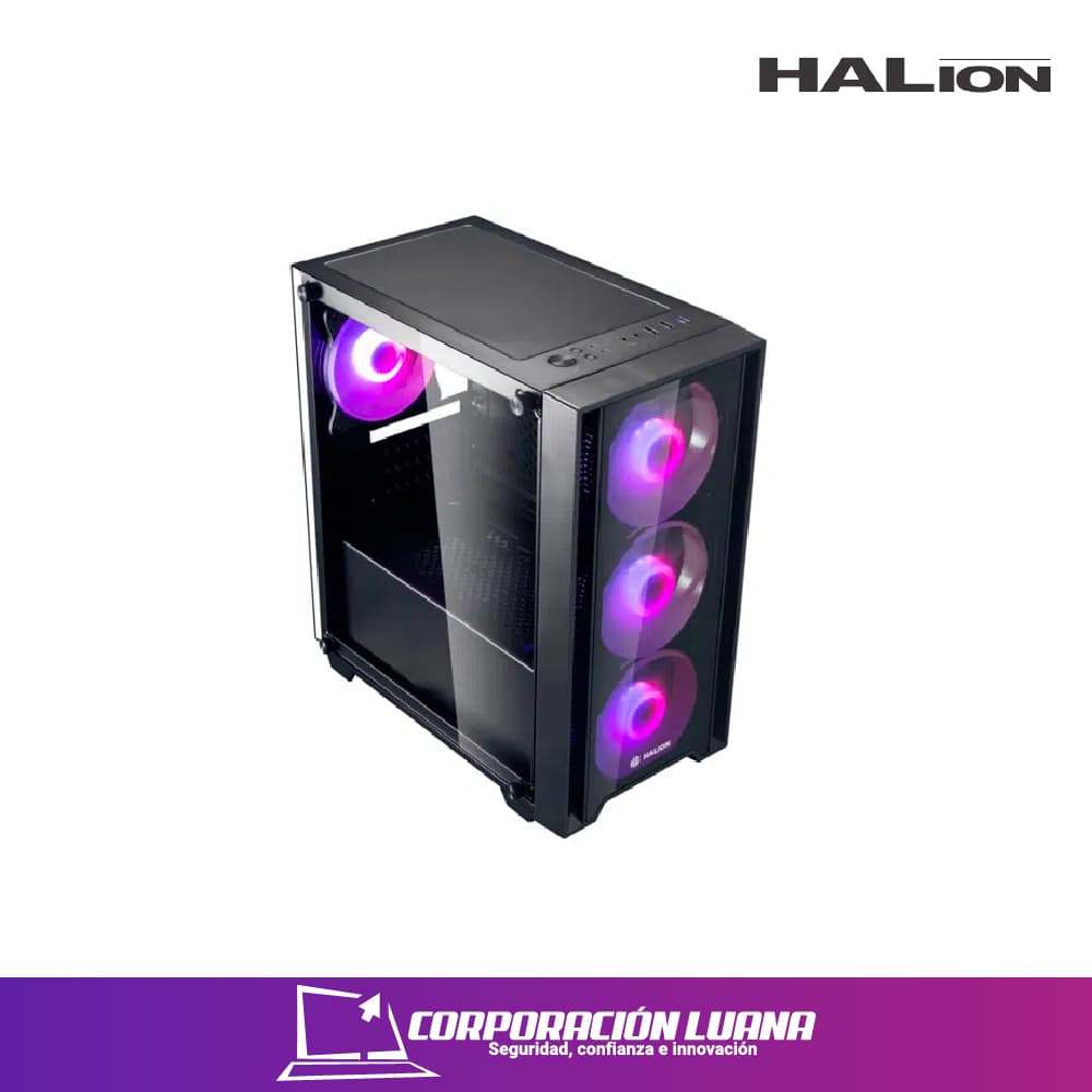Imagen de CASE HALION GAMER RAGNAROK ( 320 ) C/FUENTE 550W | X4 FAN RGB | NEGRO