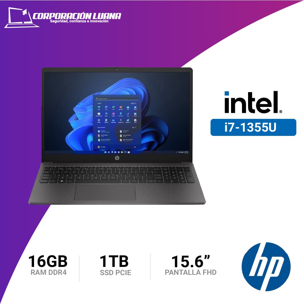 Imagen de LAPTOP HP 250 G10 INTEL CORE I7 1355U ( NT025HPQ41 ) RAM 16GB DDR4 | SSD 1TB | 15.6" FHD | FREE OS