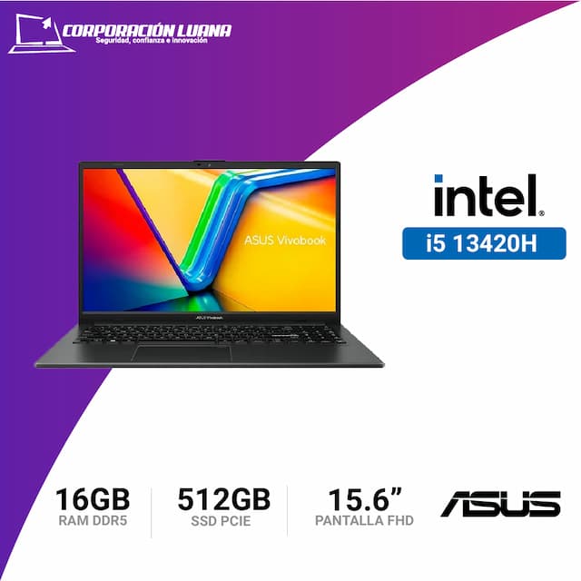 LAPTOP ASUS VIVOBOOK 16 INTEL CORE I5 13420H ( X1605VA-MB1234 ) RAM 16GB DDR5 | SSD 512GB | 15.6" WUXGA | INTEL IRIS XE | FREE OS