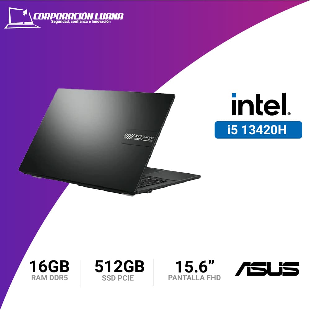 Imagen de LAPTOP ASUS VIVOBOOK 16 INTEL CORE I5 13420H ( X1605VA-MB1234 ) RAM 16GB DDR5 | SSD 512GB | 15.6" WUXGA | INTEL IRIS XE | FREE OS