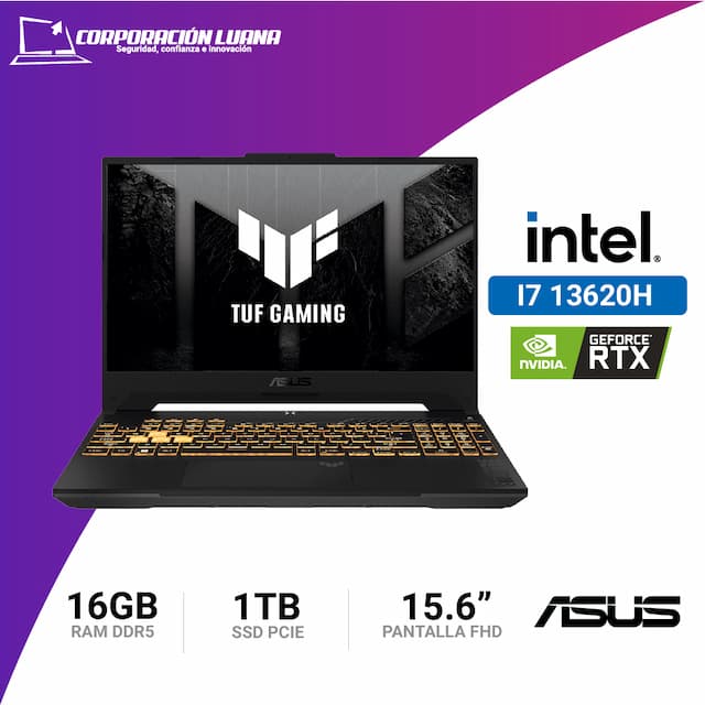 LAPTOP ASUS TUF GAMING INTEL CORE I7 13620H ( FX507VU-LP180 ) RAM 16GB DDR5 | SSD 1TB | 15.6" FHD | RTX 4050 6GB | FREE OS