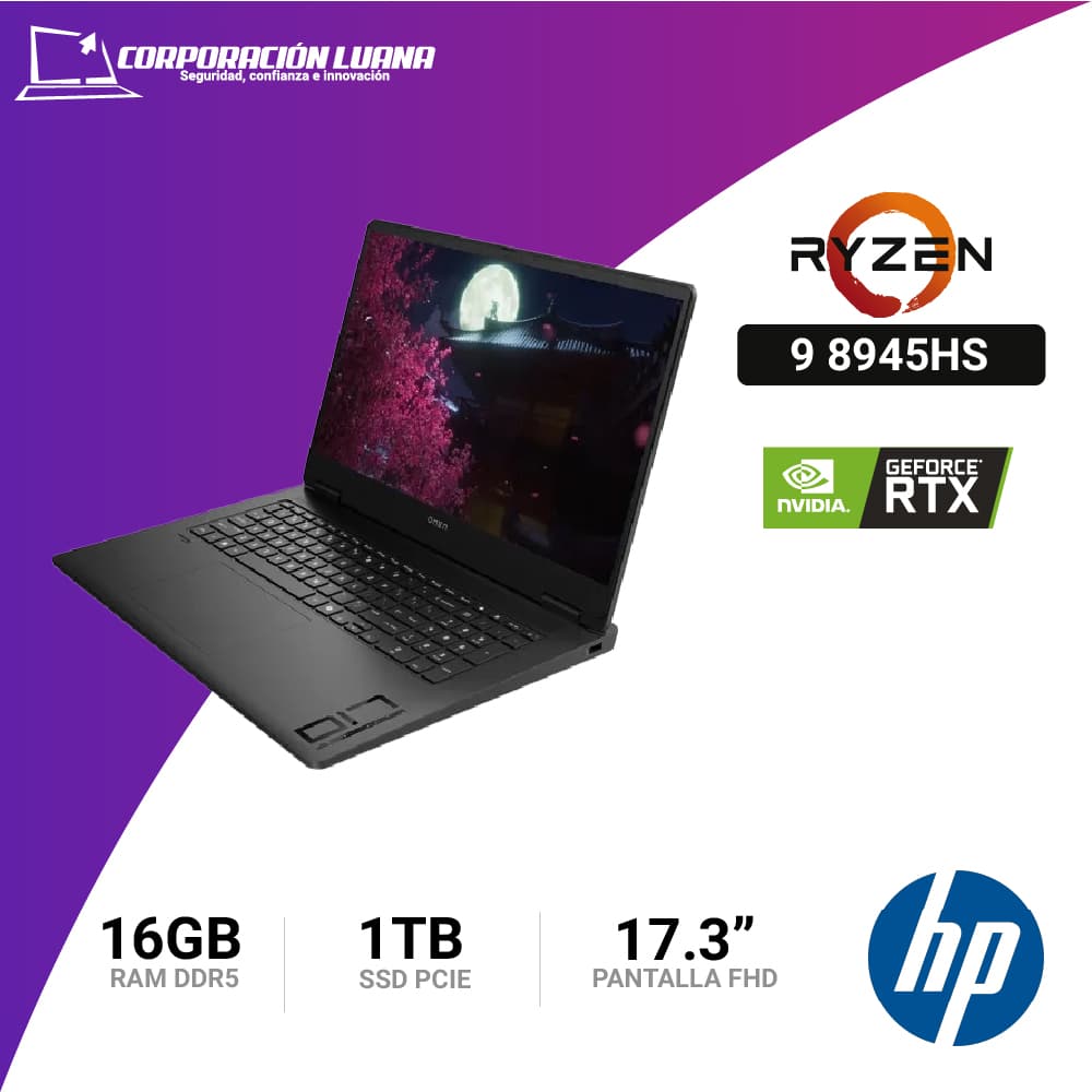 Imagen de LAPTOP HP OMEN 17 AMD RYZEN 9 8945HS ( 17-DB0009LA ) RAM 32GB DDR5 | SSD 1TB | 17.3" QHD | RTX 4060 | WINDOWS 11 HOME