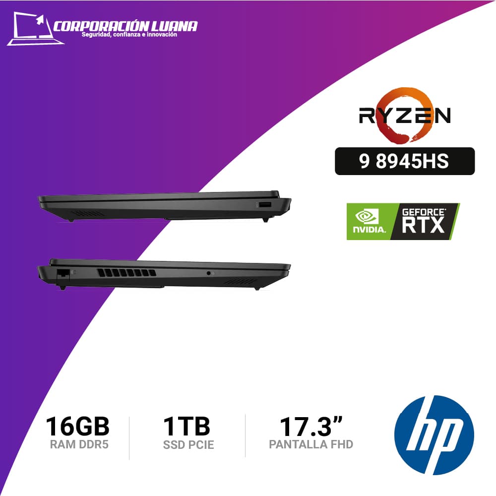 Imagen de LAPTOP HP OMEN 17 AMD RYZEN 9 8945HS ( 17-DB0009LA ) RAM 32GB DDR5 | SSD 1TB | 17.3" QHD | RTX 4060 | WINDOWS 11 HOME
