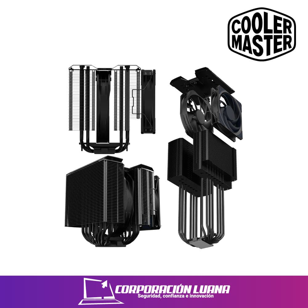 Imagen de COOLER PROCESADOR COOLER MASTER MASTERAIR MA824 STEALTH ( MAM-D8PN-318PK-R1 ) AMD/INTEL
