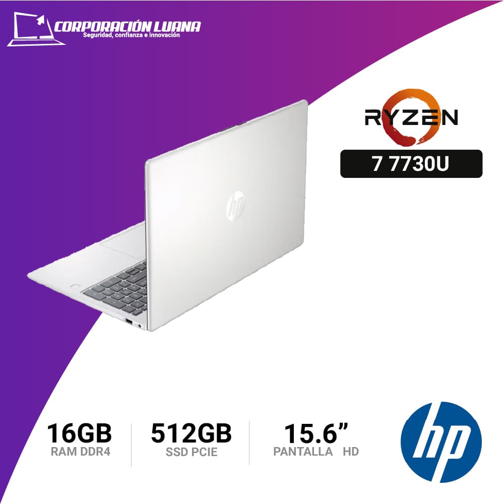 Imagen de LAPTOP HP AMD RYZEN 7 7730U 15-FC0077LA ( AY6S8LA#ABM ) 16GB RAM | 512GB SSD | VIDEO INTEGRADO | WIN11 |15.6" HD