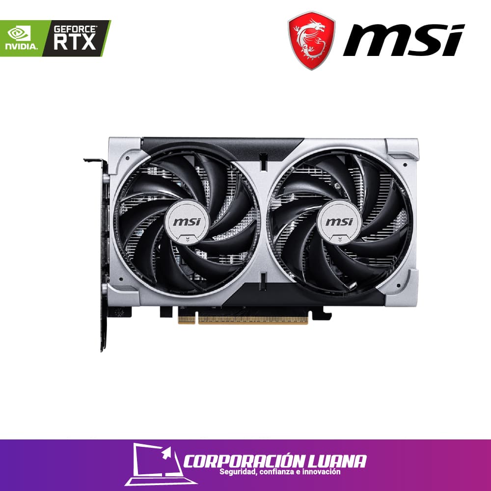 Imagen de TARJETA DE VIDEO MSI RTX 5060 VENTUS OC ( RTX-5060-8GDVENTUS-2OC ) 8GB GDDR7 | X2 FAN | X3 DP - HDMI