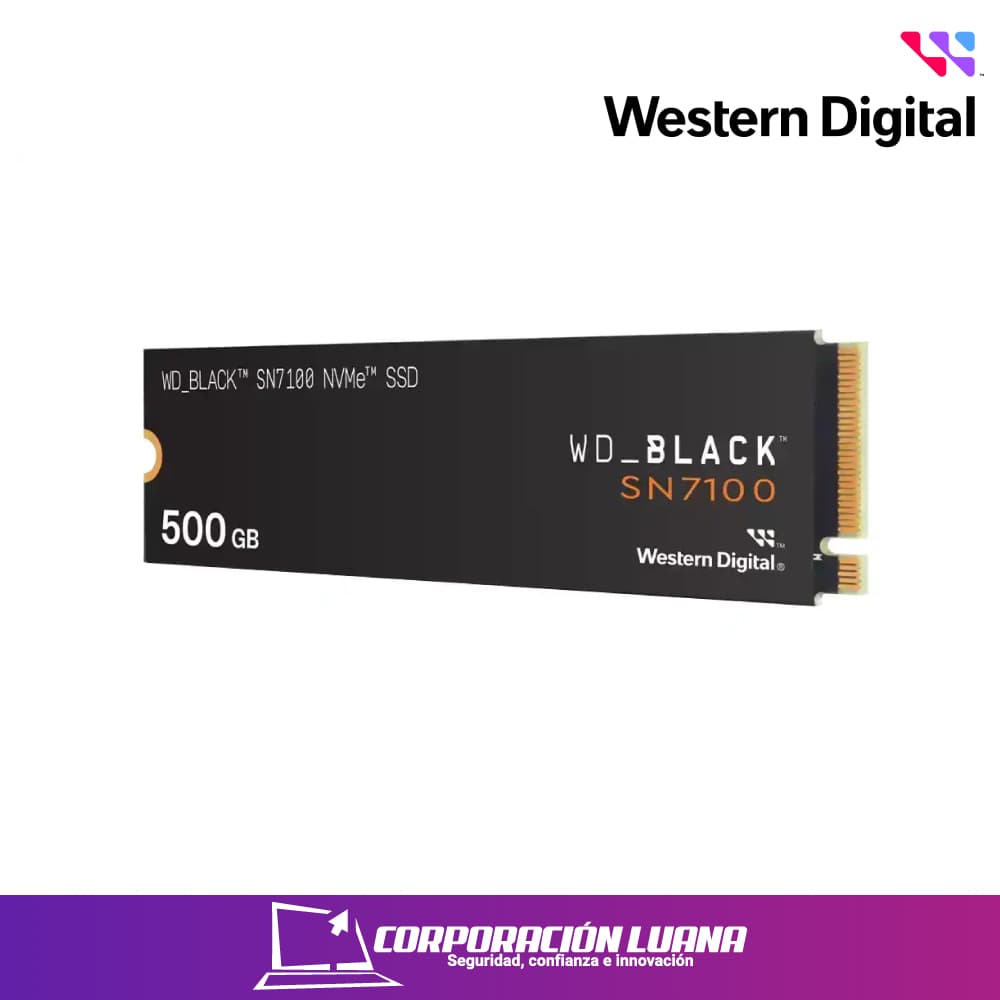 Foto del producto SSD WESTERN DIGITAL SN7100 500GB NVME BLACK ( WDS500G4X0E ) M.2 PCIE  | HASTA 6800MB/S DE LECTURA