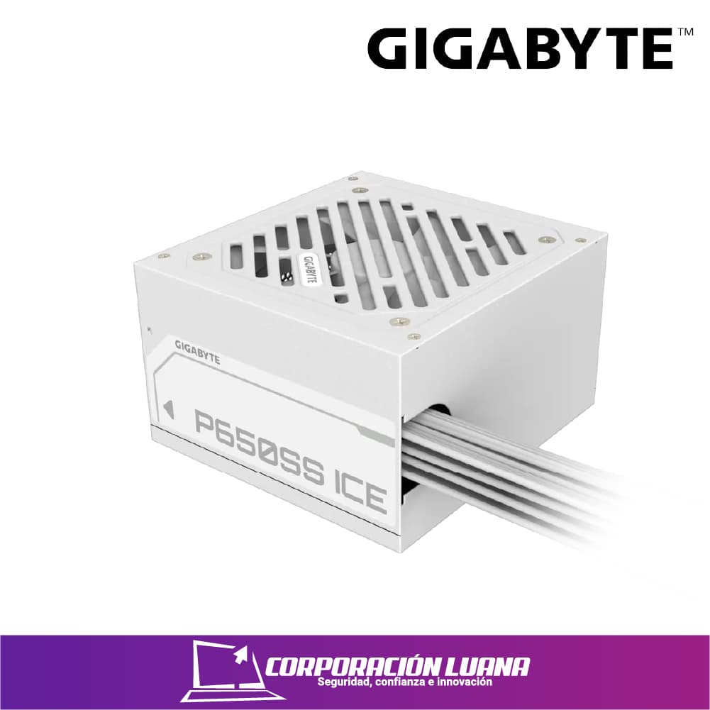 Imagen de FUENTE DE PODER GIGABYTE P650SS ICE 650W ( GP-P650SS ICE ) 80 PLUS SILVER | BLANCA