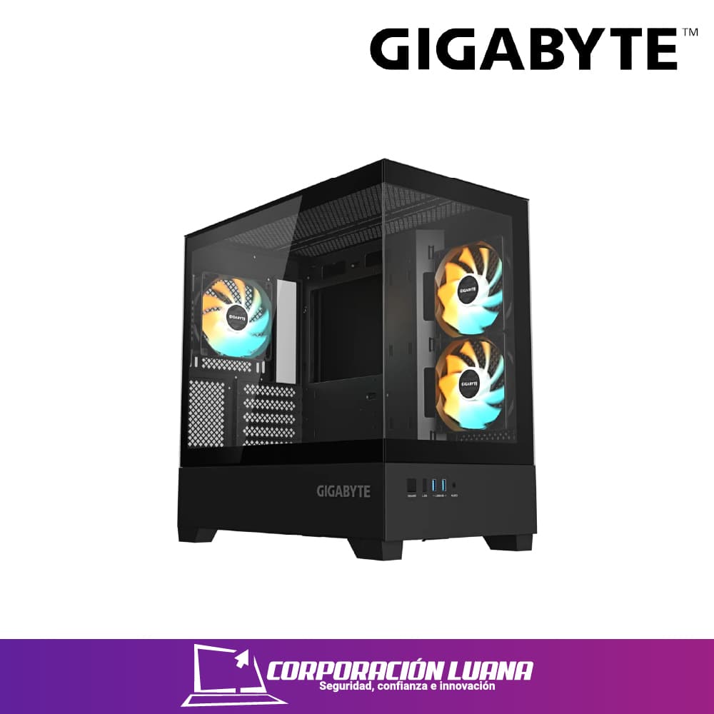 Foto del producto CASE GAMER GIGABYTE C201 PANORAMIC ( GB-C201P ) S/FUENTE | X3 COOLER ARGB |  USB 3.0