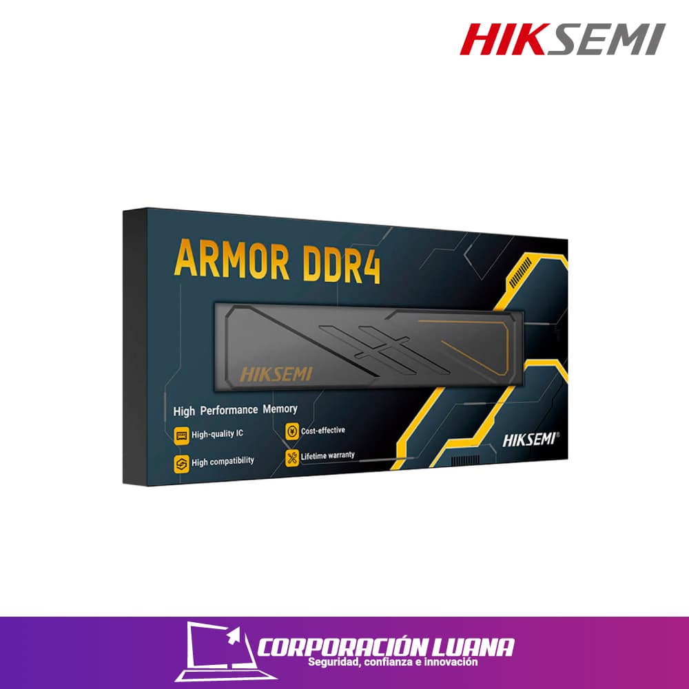 Foto del producto MEMORIA RAM HIKSEMI ARMOR 16GB 3200 MHZ ( HSC416U32D2 16G ) DDR4 | NEGRO