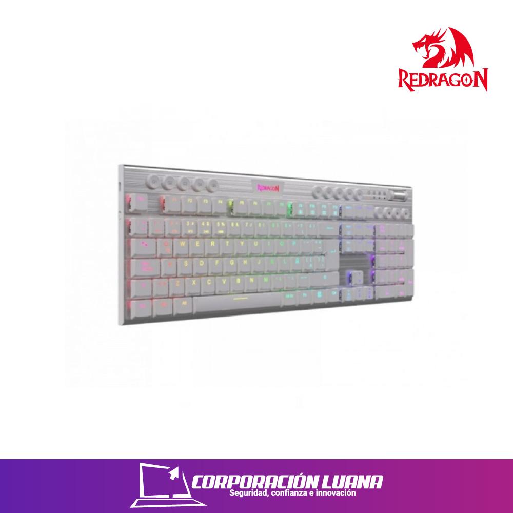 TECLADO GAMER REDRAGON HORUS FS ( K618W-RGB-SP ) SWITCH RED | WIRELESS - BT | BLANCO | LED RGB
