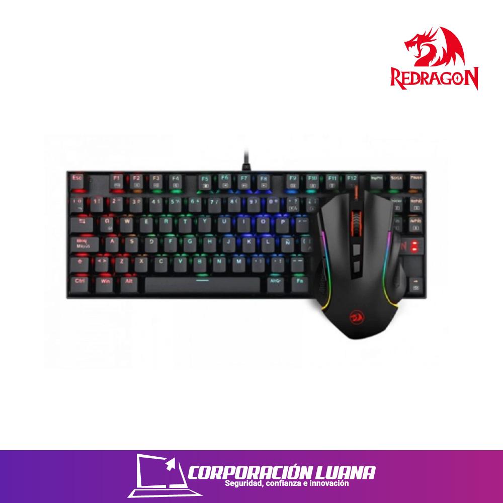 COMBO REDRAGON KUMARA + GRIFFIN ( K552RGB-BA-SP ) SWITCH BLUE | NEGRO | LED RGB