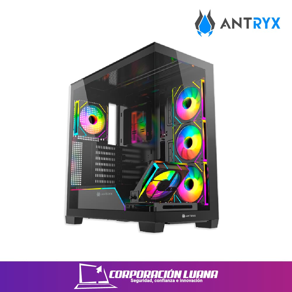 Imagen de CASE ANTRYX FX 850 PRO ( AC-FX850KP ) S/FUENTE | X5 FANES  ARGB | NEGRO