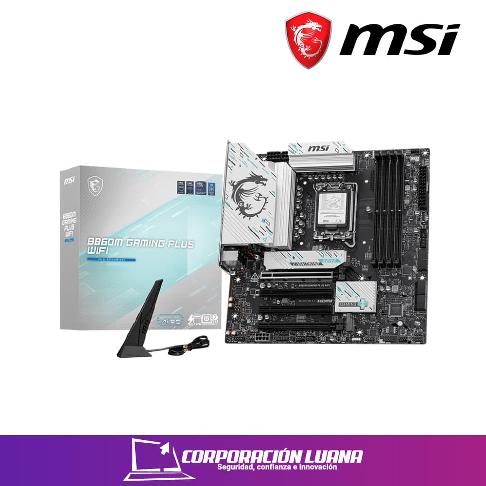 Foto del producto MOTHERBOARD MSI B860M GAMING PLUS WIFI ( B860M-GAMING-PLUS WIFI ) DDR5 | LGA1851