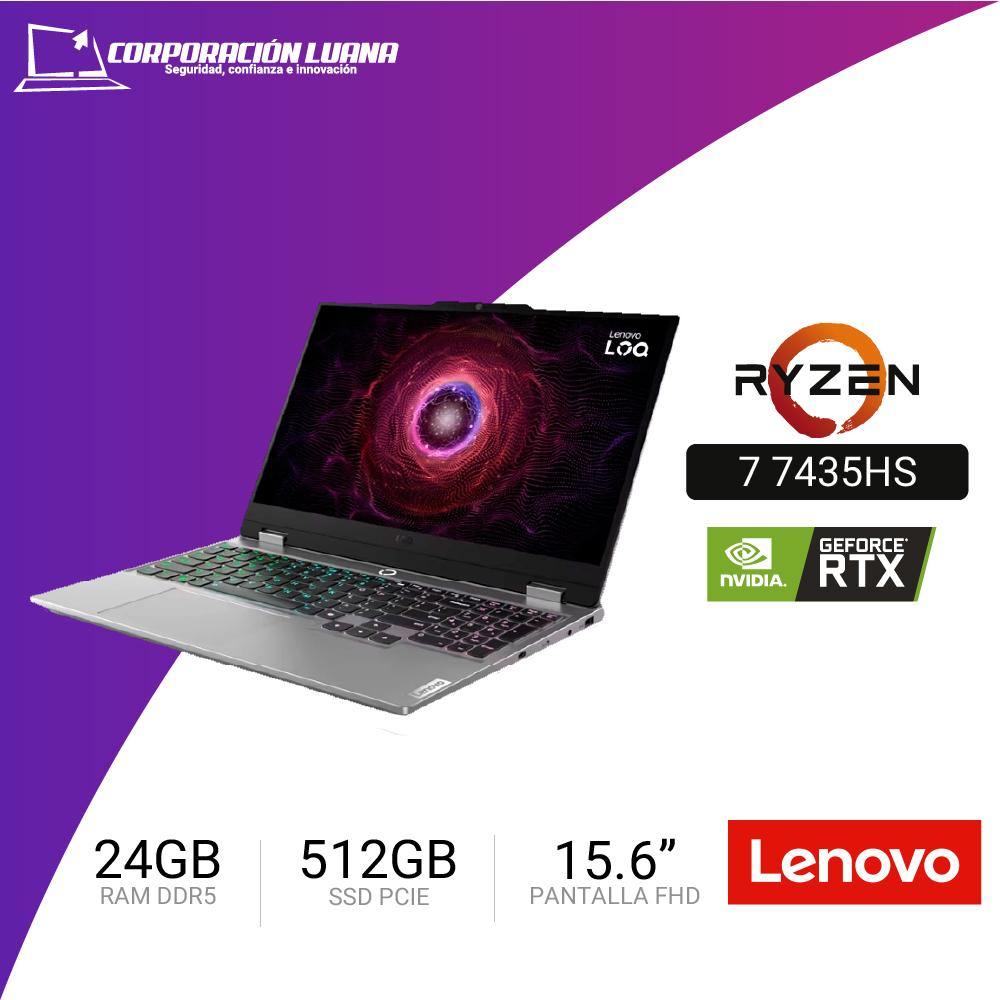 LAPTOP LENOVO LOQ 15ARP9 AMD RYZEN 7 7435HS ( 83JC008GLM ) RAM 24GB | SSD 512GB | RTX 4050 6GB | 15.6" FHD | FREE OS