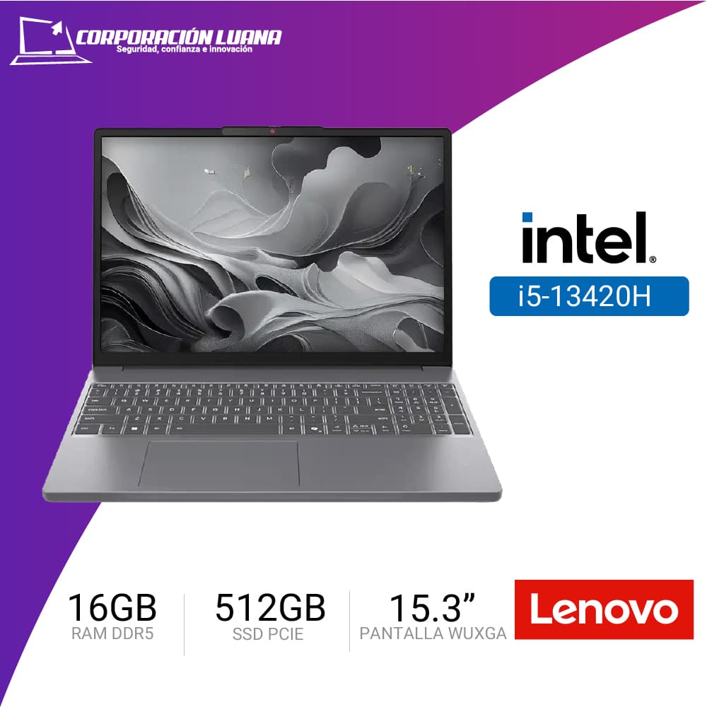 LAPTOP LENOVO IDEAPAD SLIM 3 15IRH10 INTEL CORE I5 13420H ( 83K100C3LM ) RAM 16GB DDR5 | SSD 512GB | 15.3" WUXGA | FREE OS