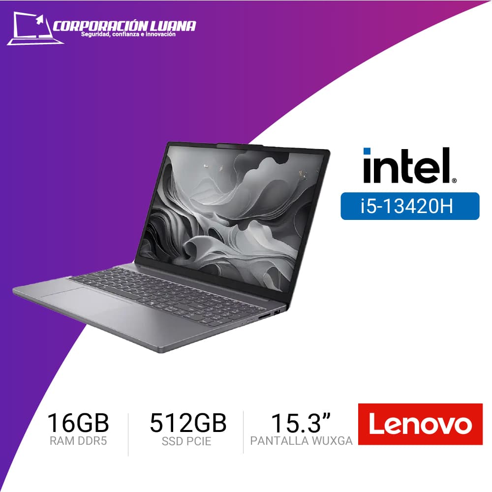 LAPTOP LENOVO IDEAPAD SLIM 3 15IRH10 INTEL CORE I5 13420H ( 83K100C3LM ) RAM 16GB DDR5 | SSD 512GB | 15.3" WUXGA | FREE OS