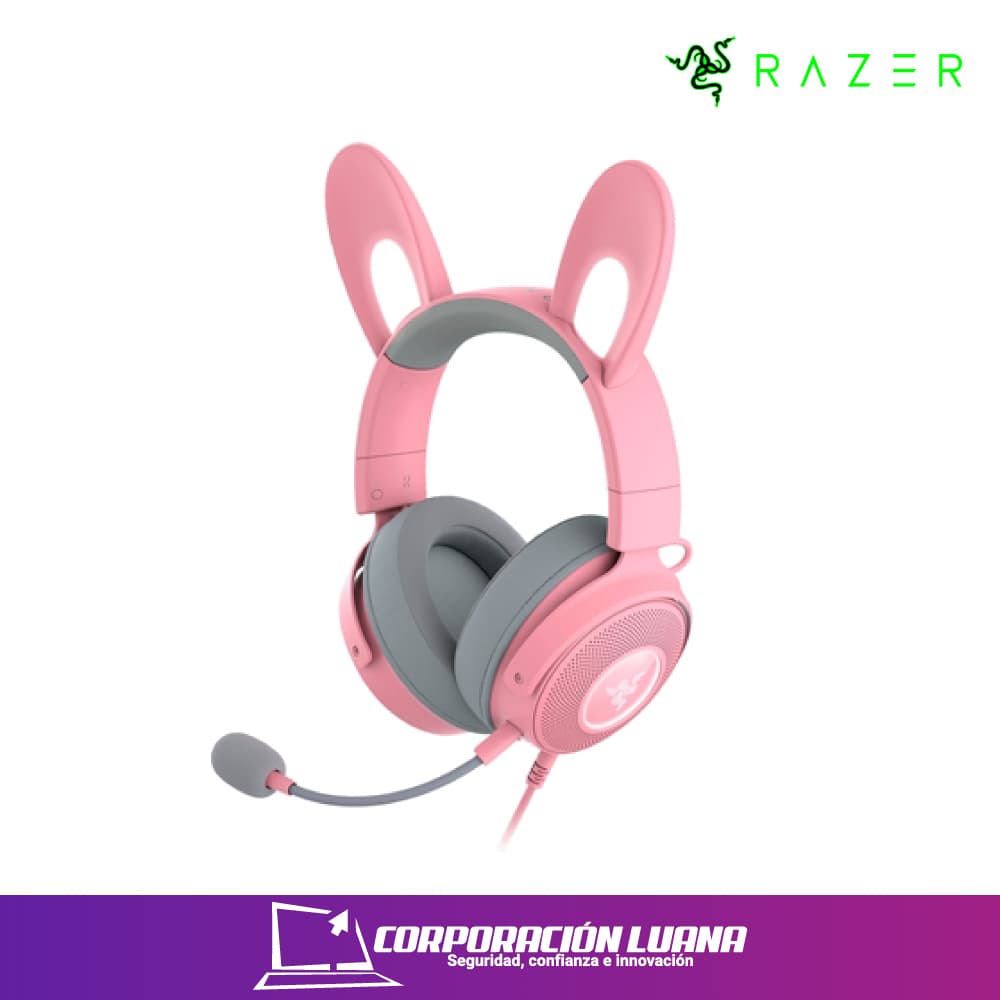AUDIFONOS C/MICROFONO RAZER KRAKEN KITTY V2 PRO ( RZ04-04510200-R3U1 ) ROSADO/BLANCO | ESTEREO | USB | RGB
