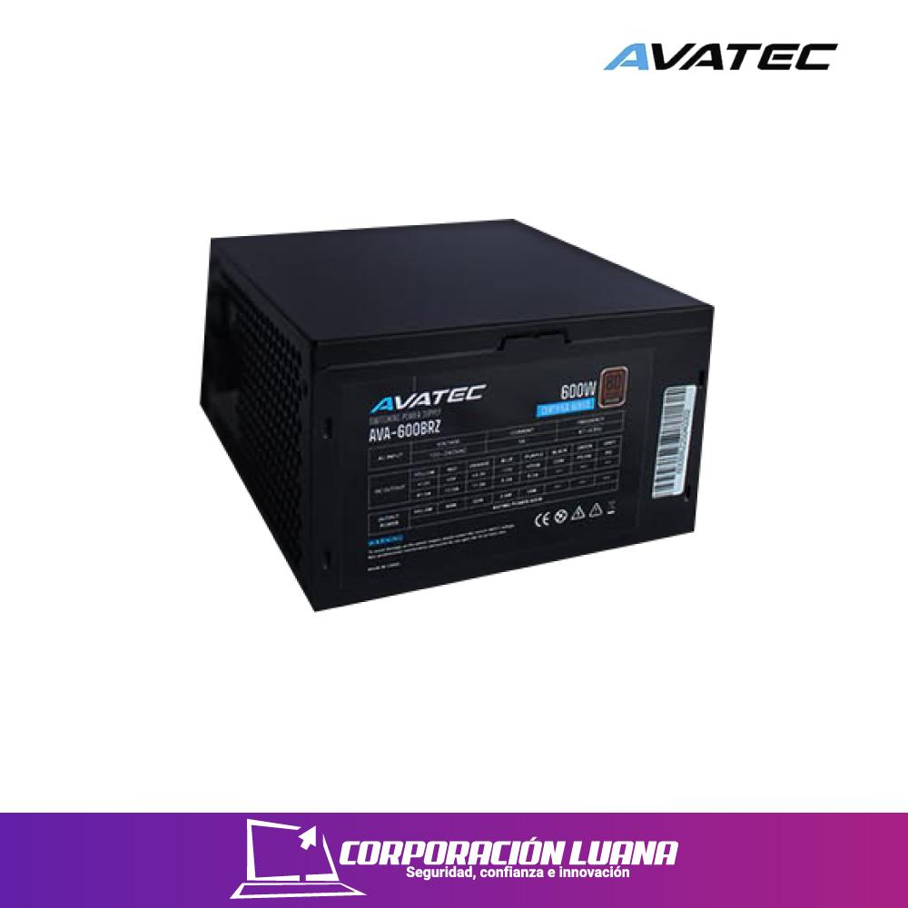 FUENTE DE PODER AVATEC 600W ( AVA-600BRZ ) BRONZE | NEGRO
