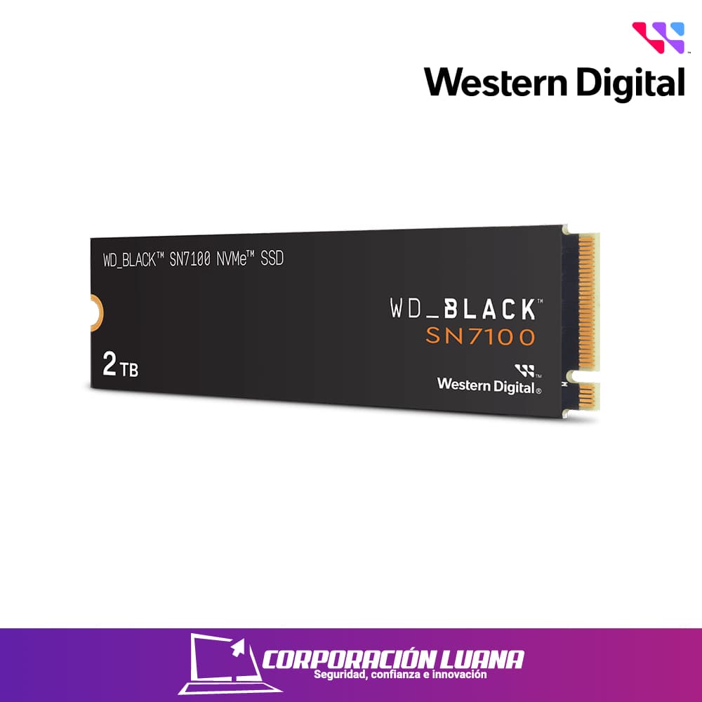 SSD WESTERN DIGITAL SN7100 2TB NVME BLACK ( WDS200T4X0E ) M.2 PCIE | HASTA 7250MB/S DE LECTURA