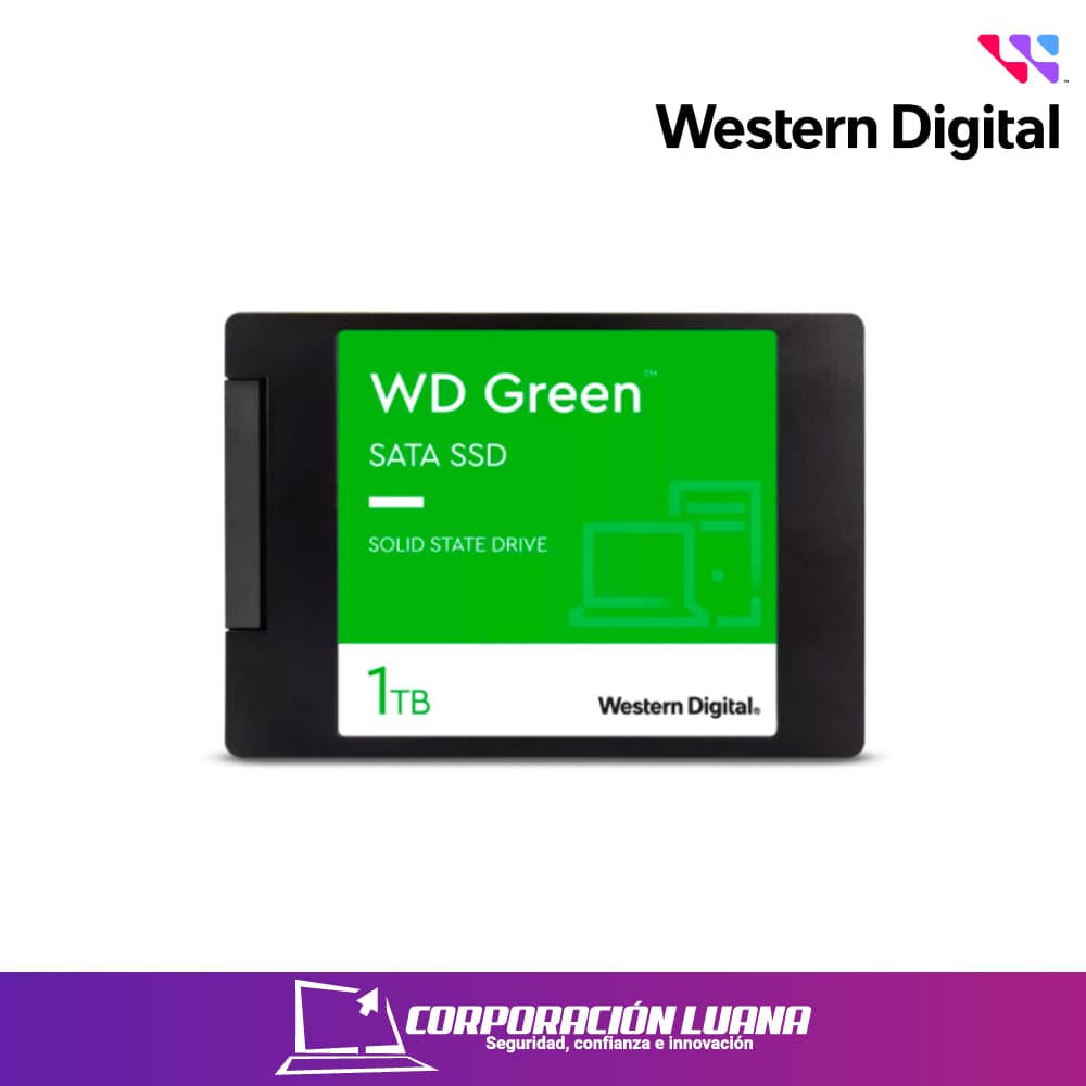 SSD SATA WESTERN DIGITAL 1TB ( WDS100TG5G0A-00CPT0 ) VERDE | LECTURA 545 MBS