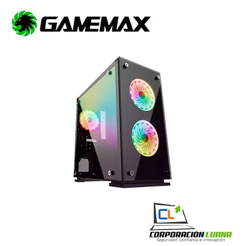 CASE GAMER GAMEMAX H605-TA 3XFAN 12CM RGB V.TEMP.
