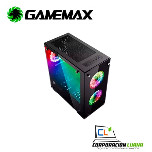 CASE GAMER GAMEMAX H605-TA 3XFAN 12CM RGB V.TEMP.