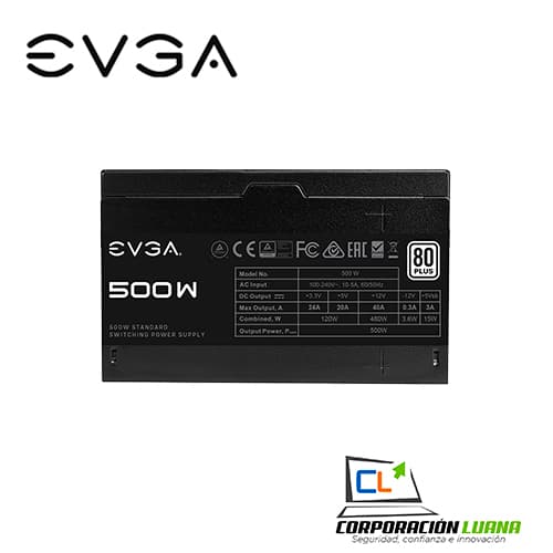 FUENTE DE PODER EVGA 500W ( 100-W1-0500-KR ) 80 PLUS WHITE