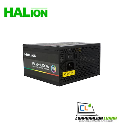 FUENTE DE PODER HALION ( 600-RGB ) 600W | LED RGB
