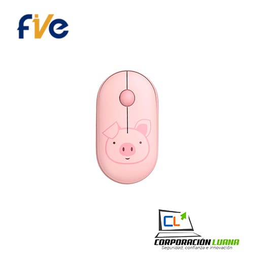 MOUSE INALAMBRICO FIVE FARM I1709 ( MOFVI1709R ) ROSADO| 1600 DPI | 2.4GHZ