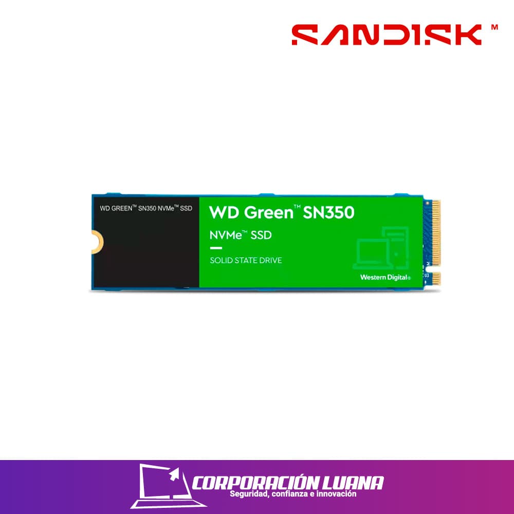 SSD WESTERN DIGITAL M.2 NVME SN350 1TB ( WDS100T2G0C ) GREEN