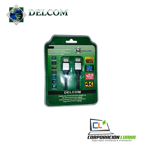 CABLE HDMI DELCOM V 2.0 CABEZA DE ALUMINIO EN BLISTER 5M